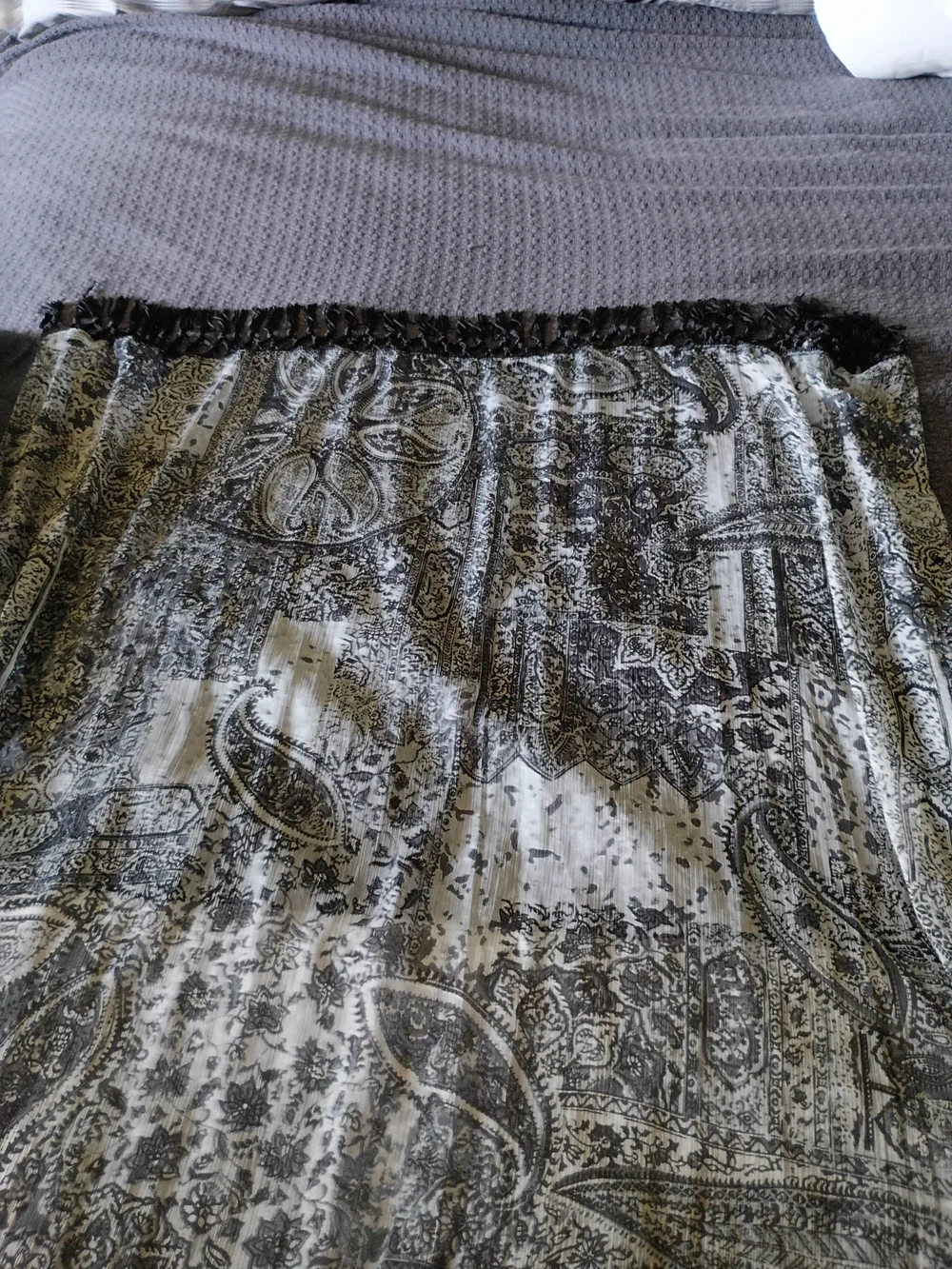 Black & White Paisley Fringe Kimono